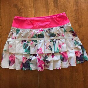 💕Lululemon Pace Setter Pink & White Floral Skirt